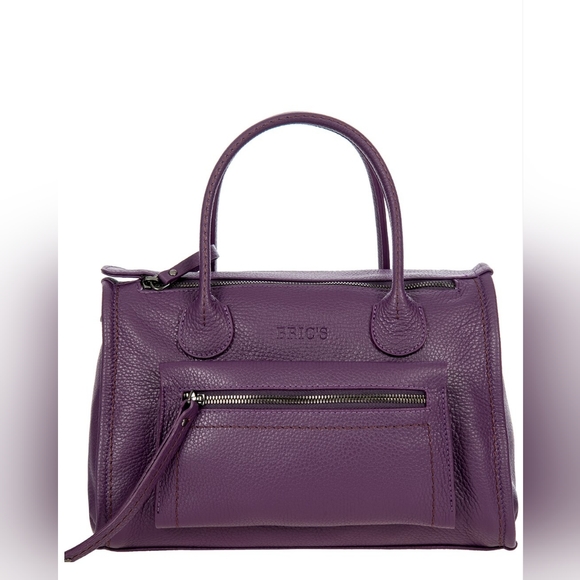 NWT Anthropologie Brics Medium Purple Leather Satchel - Picture 2 of 6